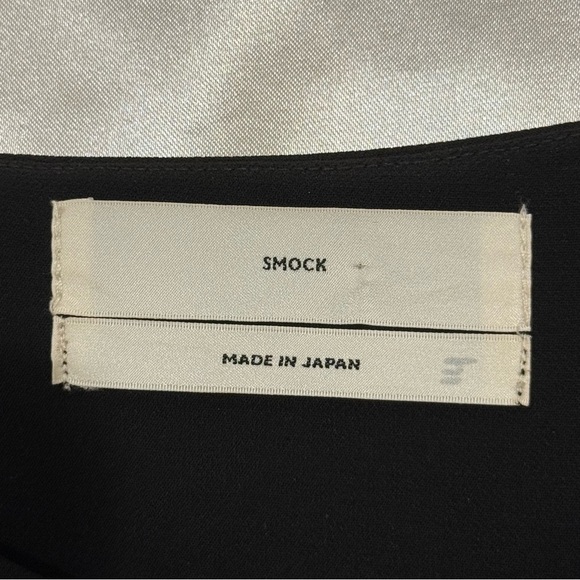 Smock Mohawk General Store Shift Midi Dress Black Size 2 Ruffle Hem Minimalist - Picture 7 of 10